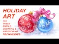 HOW TO PAINT CHRISTMAS ORNAMENTS 🎄 Watercolor + Gouache Holiday Art Tutorial for Beginners