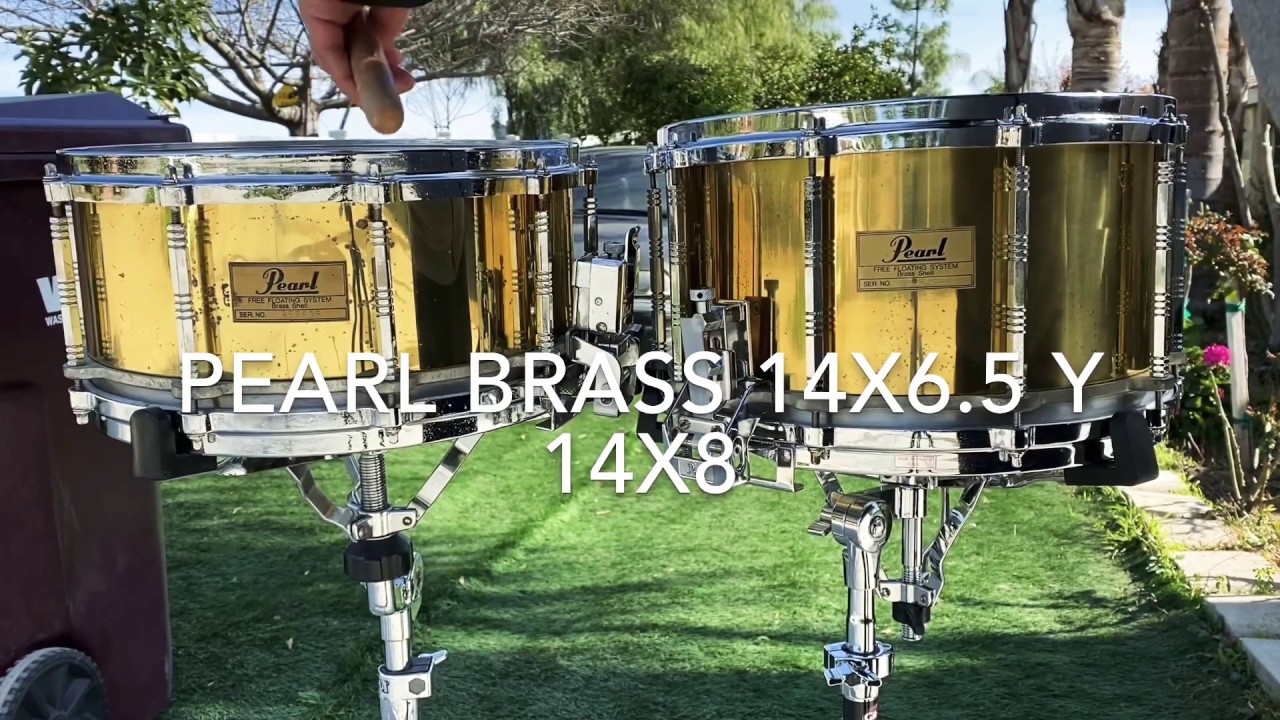 Pearl Free Floating Brass 14x6.5 y 14x8 Tarola Snare Drum 