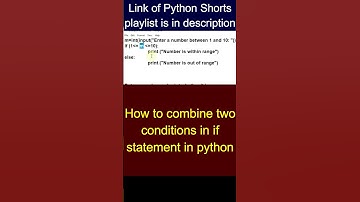 how to combine two conditions in if statement in python #shorts  #bintuharwani #pythonforbeginners