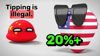 COUNTRIES COMPARE TIPPING CULTURE | Countryballs Animation @PWA