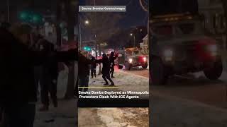 WATCH: Smoke Bombs Thrown at Minneapolis Protesters Amid ICE Enforcement Surge | DRM News | AC14