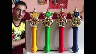 Bishoujo Senshi Sailor Moon R - Mercury, Mars, Jupiter, Venus Bandai 90's Star Power Sticks años 90