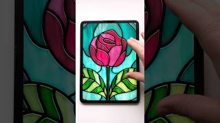Simple rose stained glass in procreate🌹 #procreate #procreatedrawing #stainedglass #digitalart #art