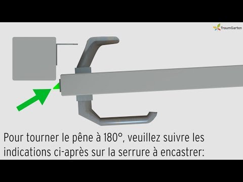 Tourner le pêne de la serrure encastrée - TraumGarten - portes et portails