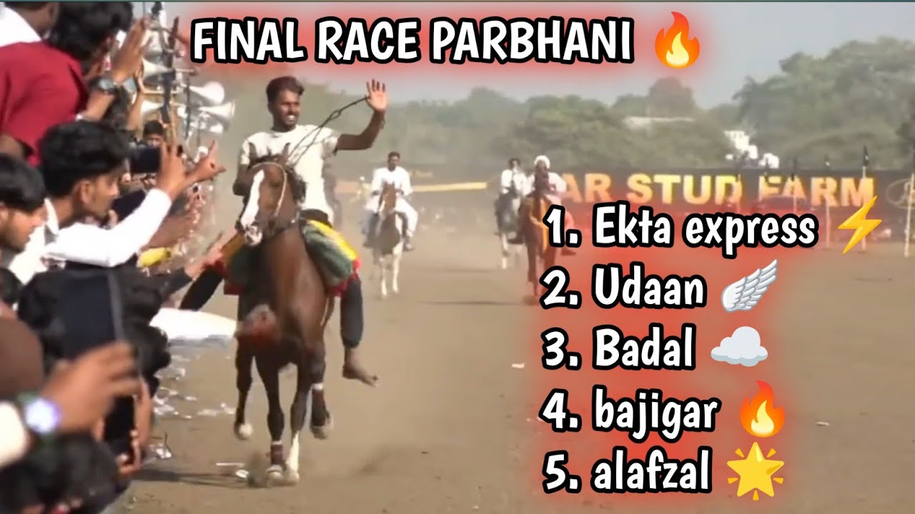 Final horse race parbhani || first - ekta express 2nd- udaan ,3rd - badal,4th - bazigar 5th- alsfzal