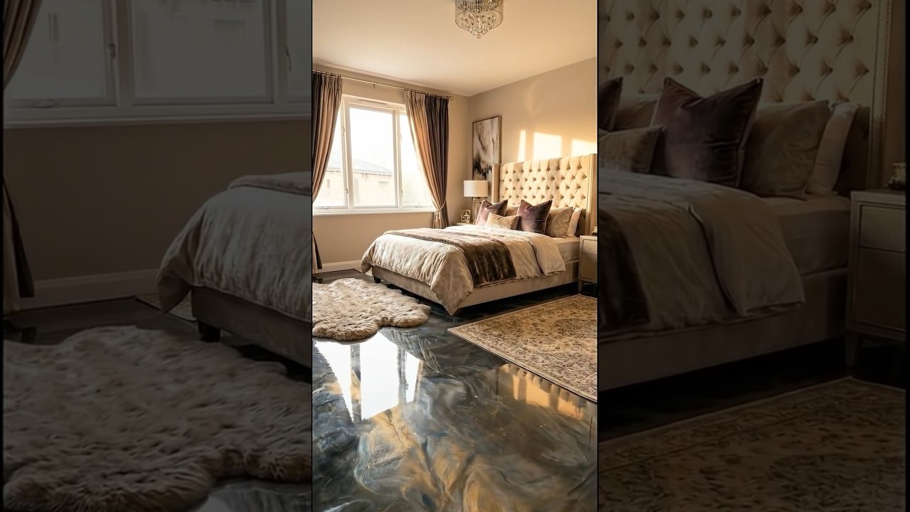 Luxury Bedroom Epoxy Floor Transformation | Metallic Marble Epoxy Timelapse & Cinematic Reveal