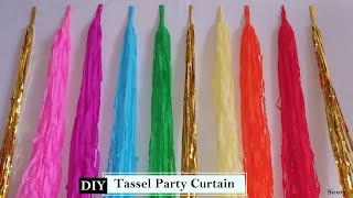 How To Make TASSEL from CREPE Paper | Party Decor With Only Crepe Paper | DIY Fringe Tassel Garland