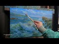 paesaggio di mare - colori ad olio su pannello di legno