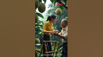 The granddaughter is feeding fruit to her grandfather. #rain #viral #shorts