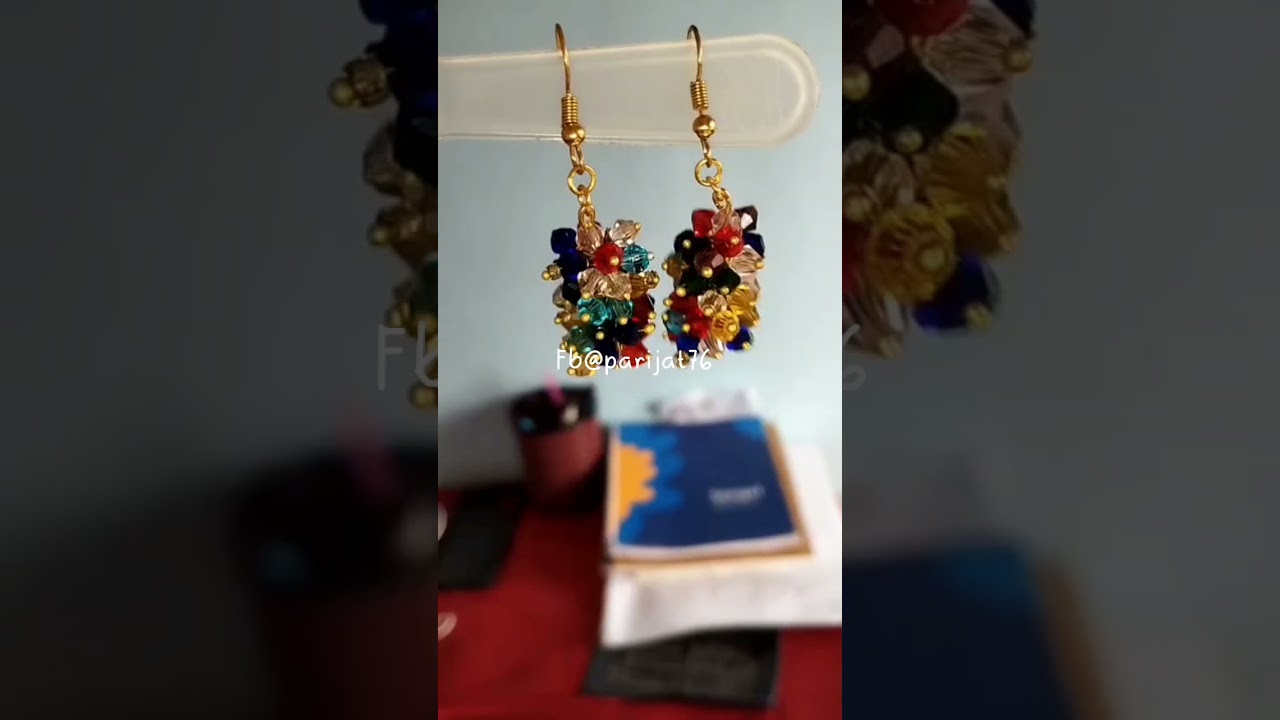 Rainbow Crystal Cluster Earrings