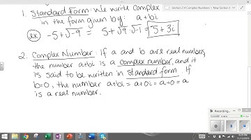 Section 2.4 Introducing Complex Numbers Part I