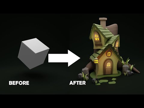 Blender 3D - Create a 3D TREEHOUSE in 5 minutes | Blender Tutorial (Fast)