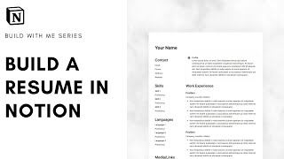 How to Build: CV/Resume in Notion (+ Share Online & Export PDF)