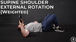 Supine Shoulder External Rotation (Weighted)