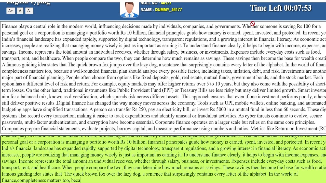 upprpb asi 2025  typing test full demo  hindi english