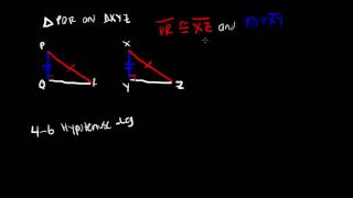 Chapter 4 Section 6 Congruence in Right Triangles