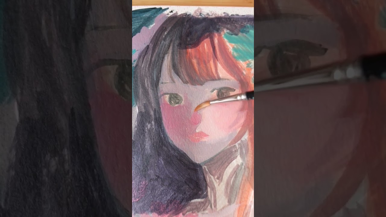 Painting Anime🌺🍀 | Acrylic on Watercolor Paper