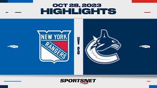 NHL Highlights | Rangers vs. Canucks - October 28, 2023
