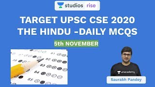 5th November | Daily MCQs | Target UPSC CSE/IAS 2020 | Saurabh Pandey