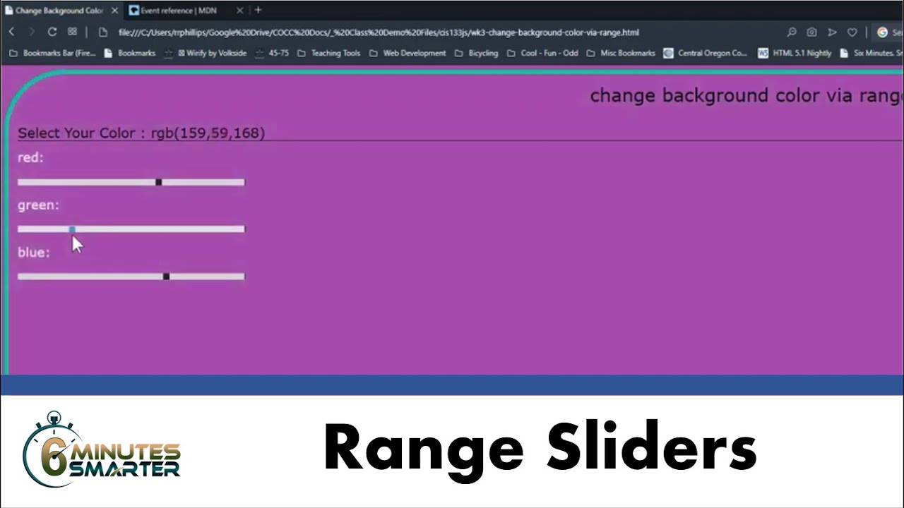 JavaScript Function to Change Background Color with Input Range Sliders -  YouTube