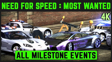 NEED FOR SPEED: MOST WANTED REDUX - ALL MILESTONES - 4K