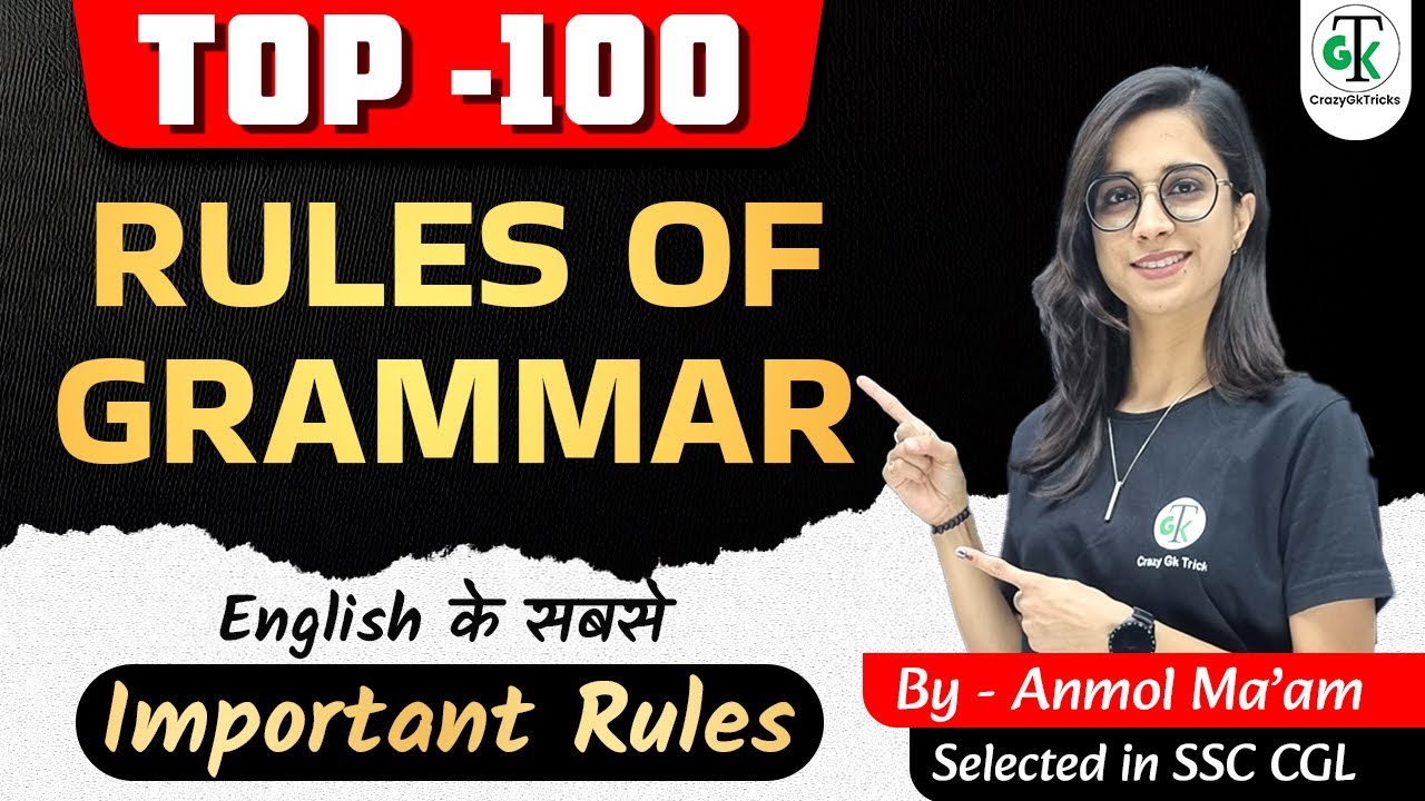 Top 100 Grammar Rules of English | Most Important Rules of Grammar | Grammar Rules | Crazygktrick