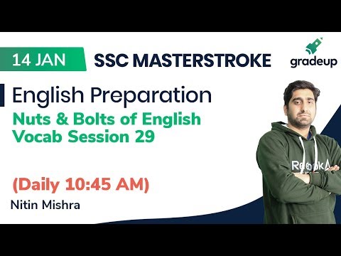 New Way to Learn Vocab with Gradeup | Nuts & Bolts of English Vocabulary (Session-29) for SSC exams