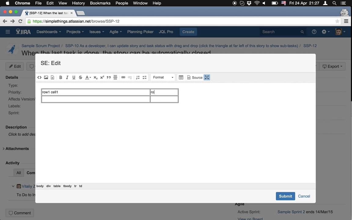 JIRA Simple Edit Table Demo YouTube
