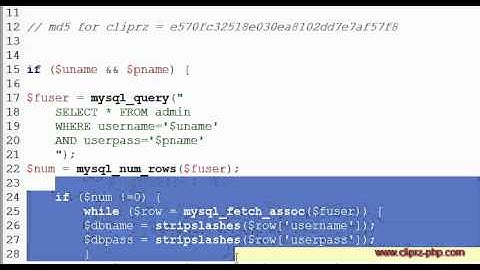 051 php mysql login encode md5