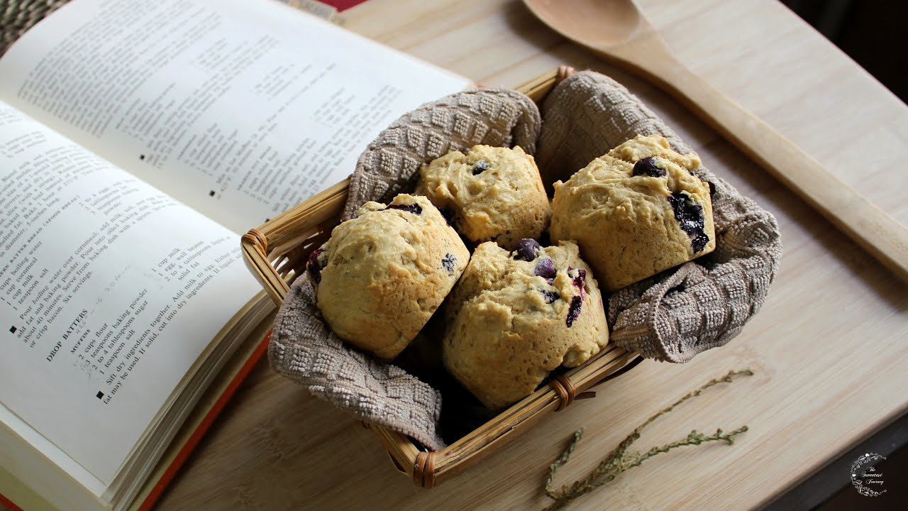 Baking Blueberry Muffins Using a Vintage Cookbook Recipe | The Sweetest Journey - YouTube