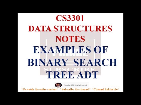 PROBLEMS ON BINARY SEARCH TREE ADT | CS3301  DATASTRUCTURES NOTES