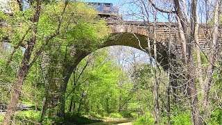 CSX Autorack Train Over Little Monocacy River Viaduct