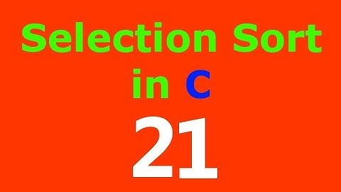 C Programming Tutorial in Hindi - Selection Sort in c