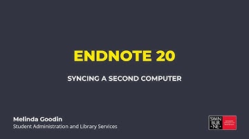 EndNote 20: Syncing a second computer