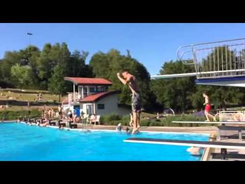 Triple frontflip from 1 meter diving board - YouTube