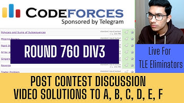Codeforces Round 760 | Post Contest Discussion | Solutions to Problems A, B, C, D, E, F