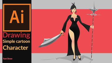 Drawing a simple 2D cartoon game character in adobe illustrator - Fast draw