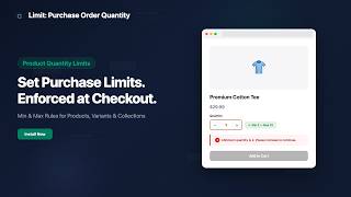 Limit: Purchase Order Quantity — Shopify App for Min/Max Quantity Control