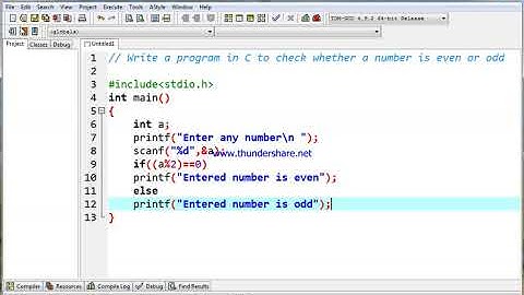 Program in C to check whether a number is even or odd