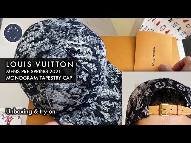 Louis Vuitton Mens Pre-Spring 2021: Monogram Tapestry Cap Unboxing and  Try-on, Last LV of 2020! 