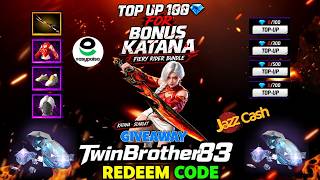 🔴 KATANA SCARLET GIVEAWAY 🎁 | REDEEM CODE+CASH | Free Fire Top Up Event 🔥 screenshot 3