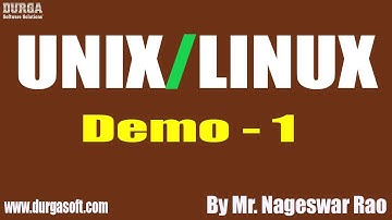 UNIX/LINUX tutorial || Demo - 1 || by Mr. Nageswar Rao On 13-04-2020 @12PM