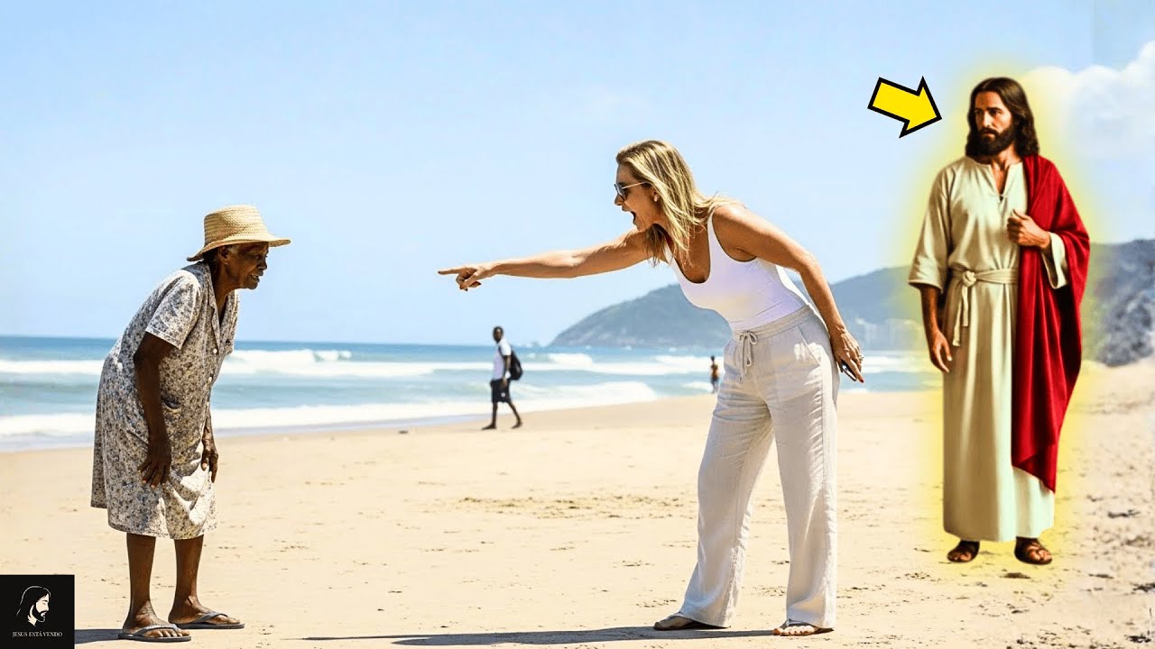 Influenciadora Famosa Humilha Idosa na Praia — Jesus Estava Vendo