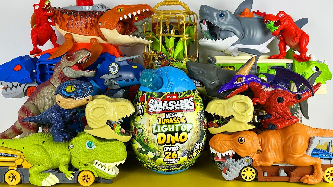 ASMR Satisfying Unboxing Jurassic World Rebirth T-rex Mosasaurus Pteranodon Spino Raptor Dino Truck
