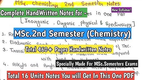 MSc.Chemistry 2nd Semester Complete Handwritten PDF Notes | All 16 Units Detailed Notes #mscnotes