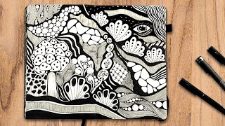 Zentangle Landscape Drawing Tutorial | Easy and Creative Zentangle Art for Beginners