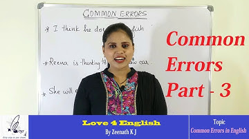 Common Errors in English Part - 3