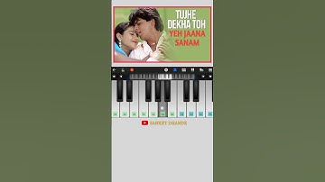 Tujhe Dekha Toh Yeh Jaana Sanam | 90s Hit Song | Mobile Piano Tutorial | #shorts #viral #trending