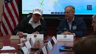 President Trump Receive a Briefing on Hurricane Harvey with State Leadership