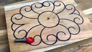 Beautiful Wood carving basic flower designs.